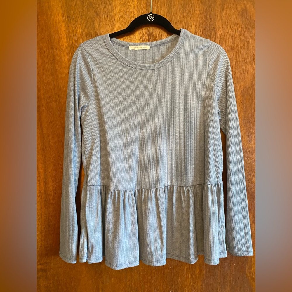 LONG SLEEVE PEPLUM TOP
